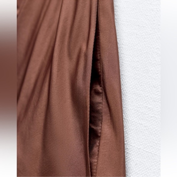 New NWT Zara Cut Out Bow Taffeta Dress in Clay Size XS REF 3600/288 - Picture 10 of 10